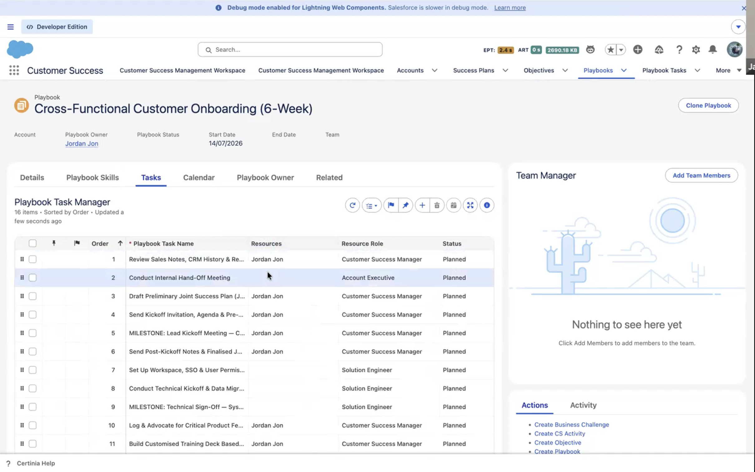 Assigning roles to playbook templates