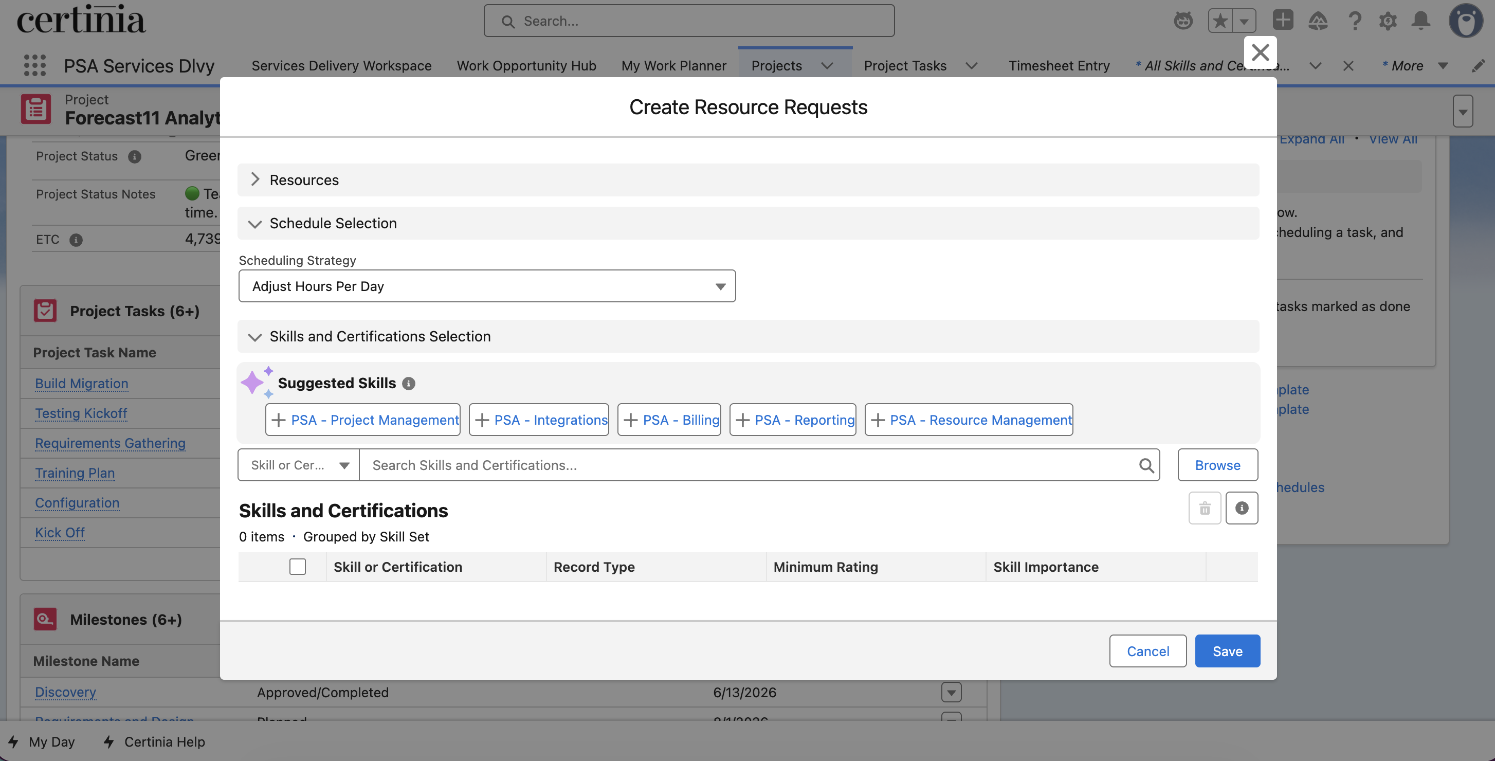 Create Resource Requests: Browse Button
